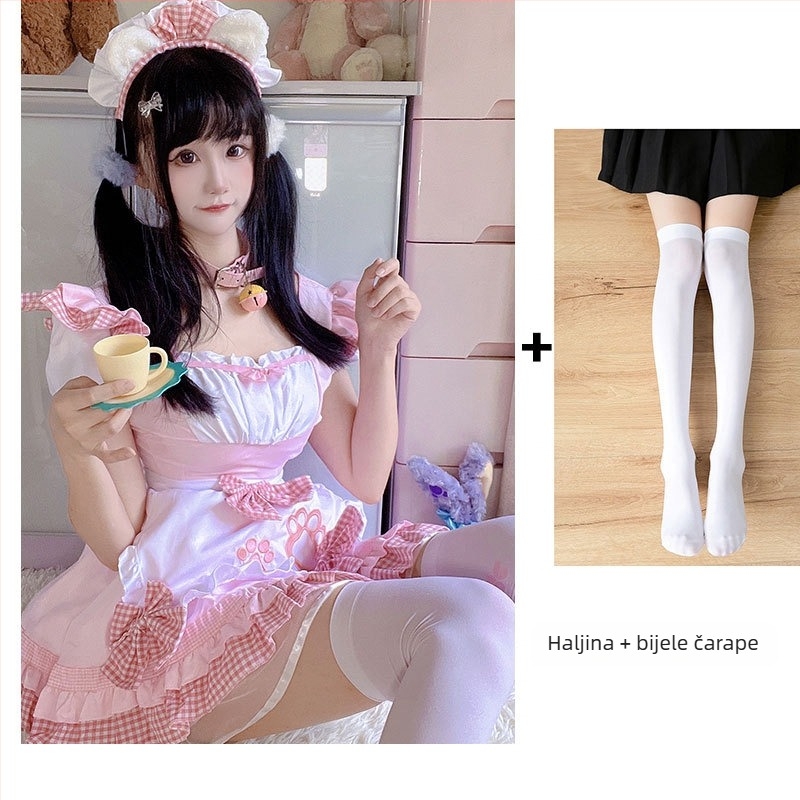 Cosplay haljina za služkinju – slatka mačja vibra za anime igre (Tkanina: pamuk-mješavina; Glavni materijal: poliester; Sezona: proljeće 2025; Značka: Yi Xiaoyi)