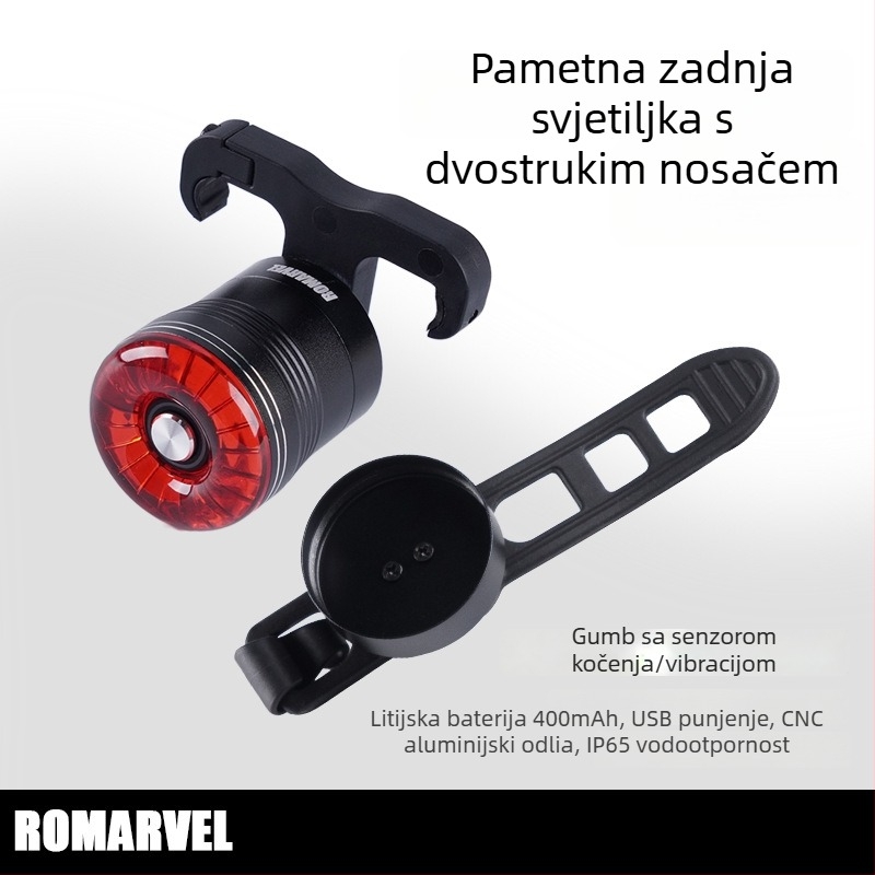 Lumaiwei SR1 stražnja LED svjetiljka za bicikl s Type-C punjenjem i pametnim senzorom kočenja za planinske bicikle
