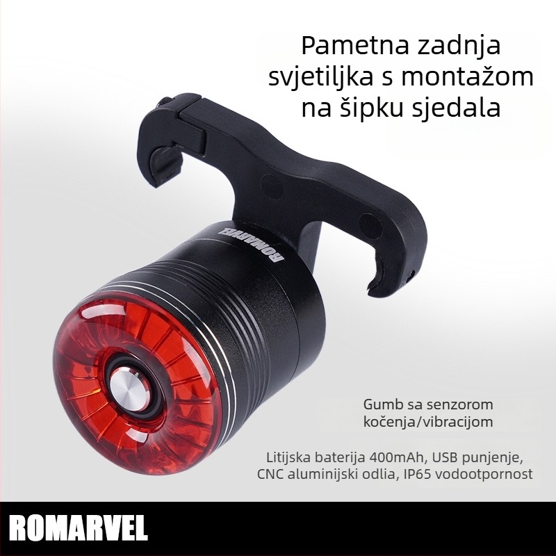 Lumaiwei SR1 stražnja LED svjetiljka za bicikl s Type-C punjenjem i pametnim senzorom kočenja za planinske bicikle