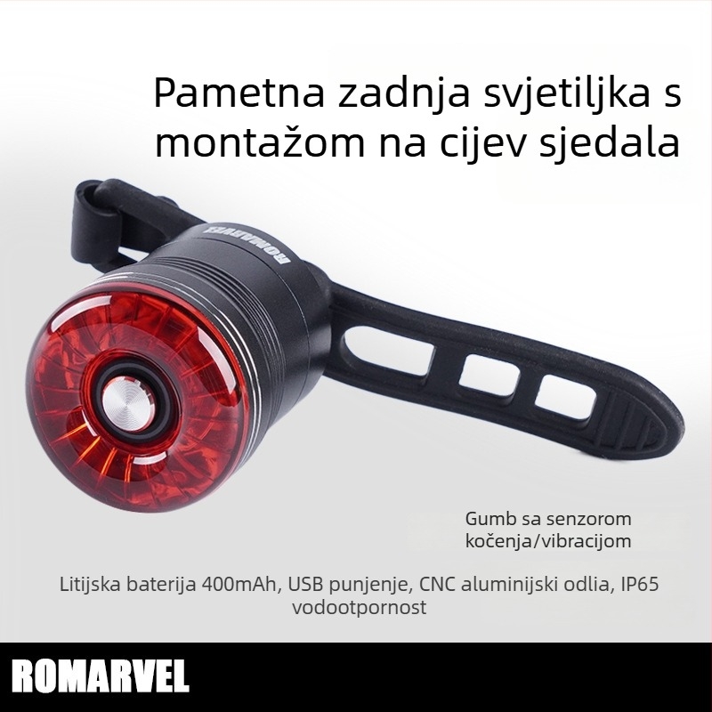 Lumaiwei SR1 stražnja LED svjetiljka za bicikl s Type-C punjenjem i pametnim senzorom kočenja za planinske bicikle