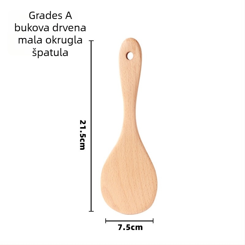 Set drvenih špatula za kuhanje, Love Kitchen – drvo, neprijanjajuće, protuklizne, otporne na visoke temperature