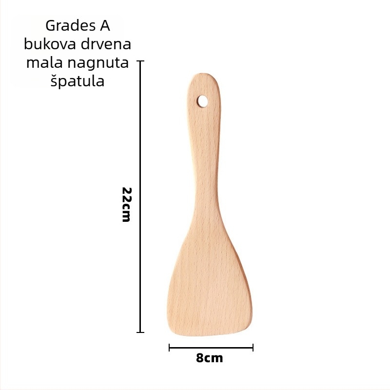 Set drvenih špatula za kuhanje, Love Kitchen – drvo, neprijanjajuće, protuklizne, otporne na visoke temperature