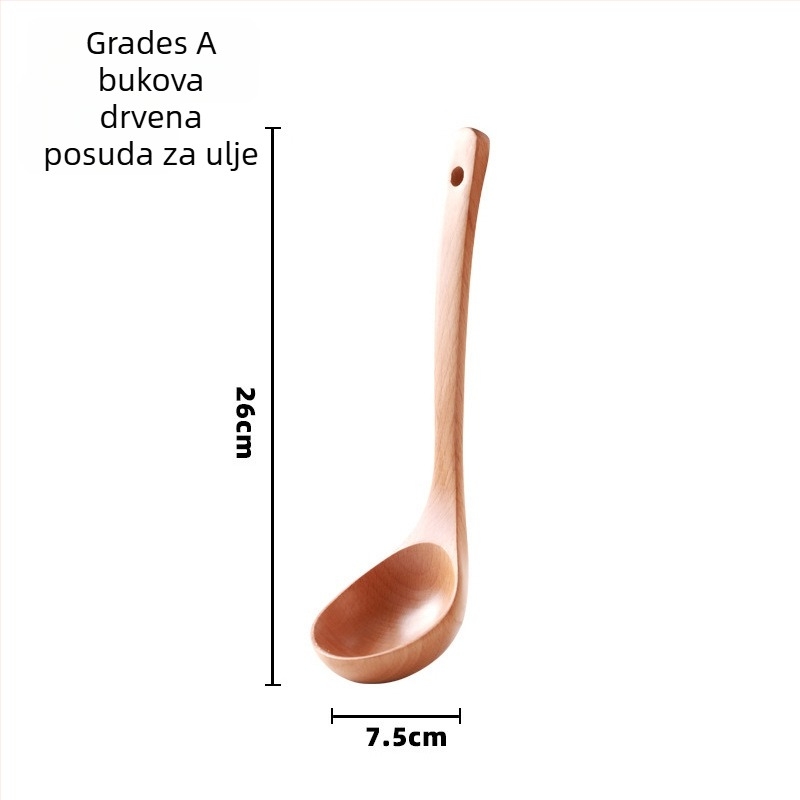 Set drvenih špatula za kuhanje, Love Kitchen – drvo, neprijanjajuće, protuklizne, otporne na visoke temperature
