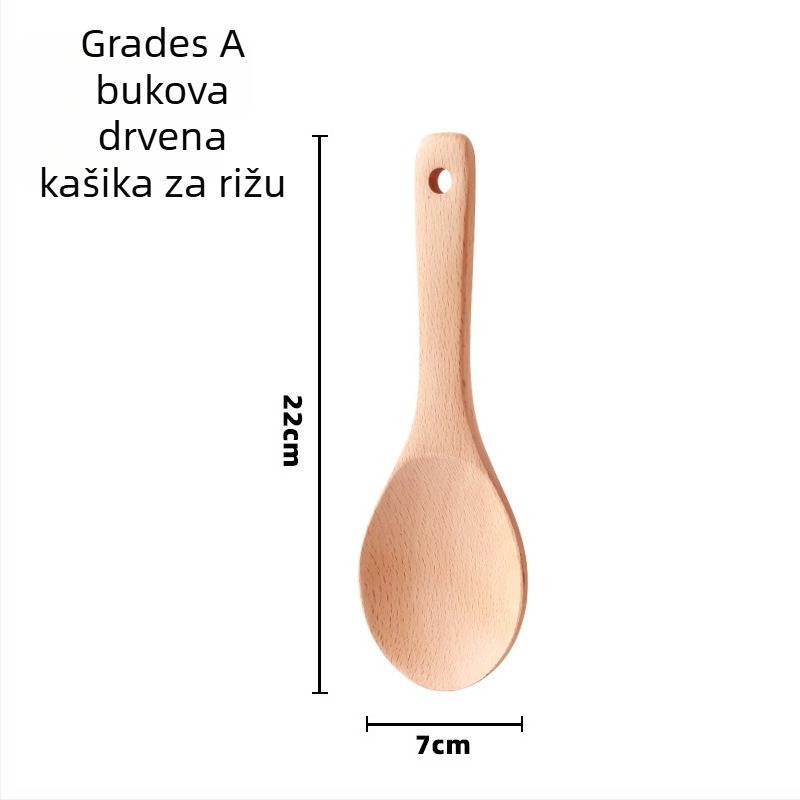 Set drvenih špatula za kuhanje, Love Kitchen – drvo, neprijanjajuće, protuklizne, otporne na visoke temperature