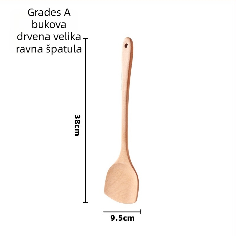 Set drvenih špatula za kuhanje, Love Kitchen – drvo, neprijanjajuće, protuklizne, otporne na visoke temperature