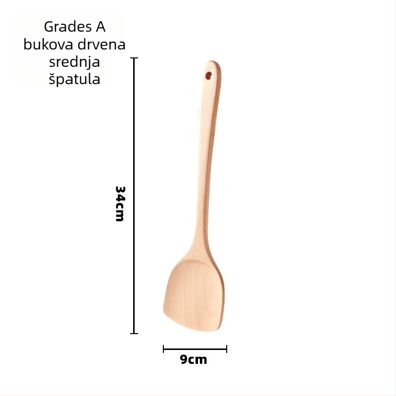 Set drvenih špatula za kuhanje, Love Kitchen – drvo, neprijanjajuće, protuklizne, otporne na visoke temperature