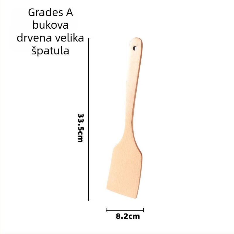 Set drvenih špatula za kuhanje, Love Kitchen – drvo, neprijanjajuće, protuklizne, otporne na visoke temperature