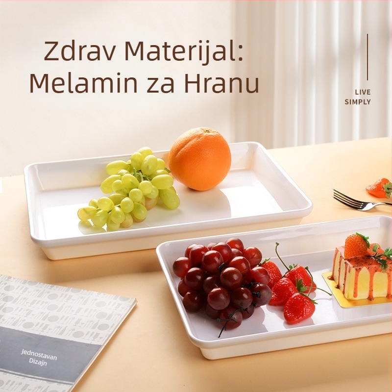 Melaminirana pravokutna pladanj za izlaganje, moderan jednostavan stil, prilagodljiv logo, završna glazura
