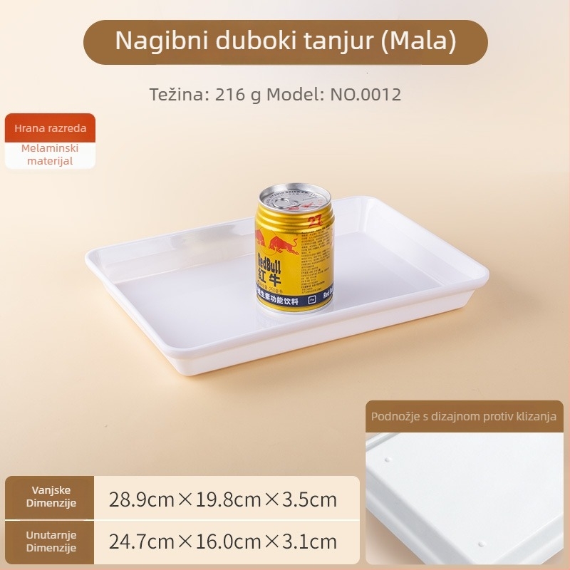 Melaminirana pravokutna pladanj za izlaganje, moderan jednostavan stil, prilagodljiv logo, završna glazura