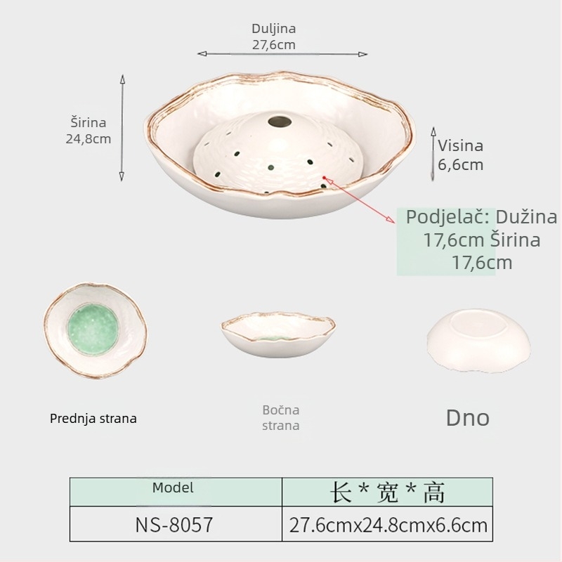 Melamin duboki tanjur posuđe — japanski stil, okrugli oblik, površina s glaziranim premazom