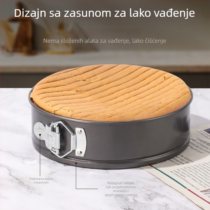 Kružna neprianjajuća kalupa za tortu s uzorkom medene saće, od karbonskog čelika, s odvojivim dnom, za kućno pečenje