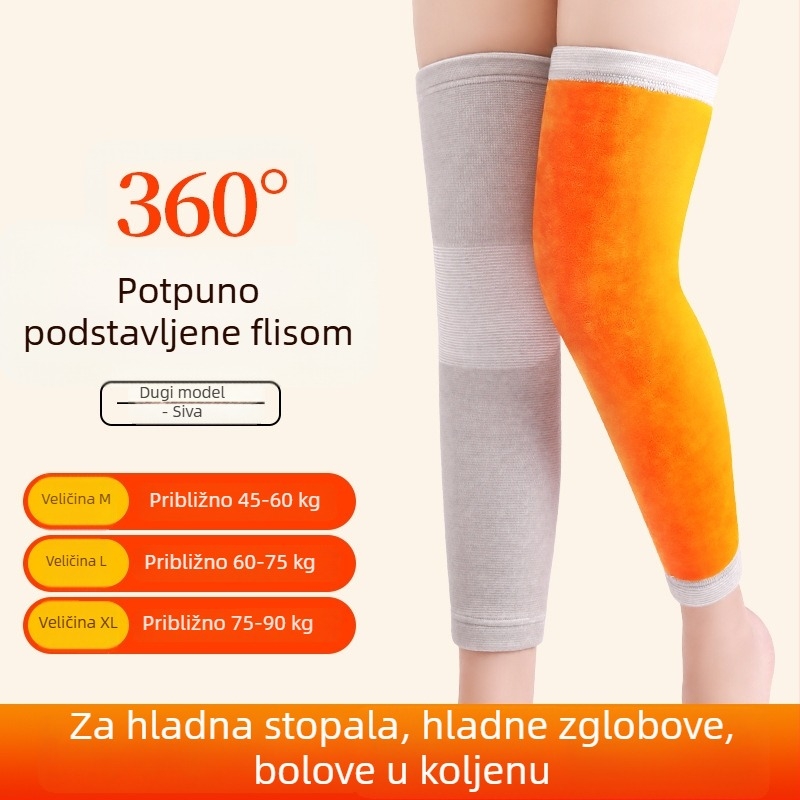 Duge termo koljena zaštita od hladnoće, unisex za starije osobe, s debelim flisom iznutra