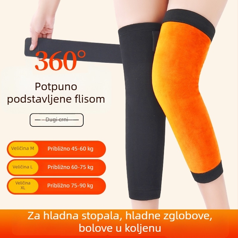 Duge termo koljena zaštita od hladnoće, unisex za starije osobe, s debelim flisom iznutra
