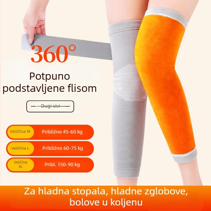 Duge termo koljena zaštita od hladnoće, unisex za starije osobe, s debelim flisom iznutra