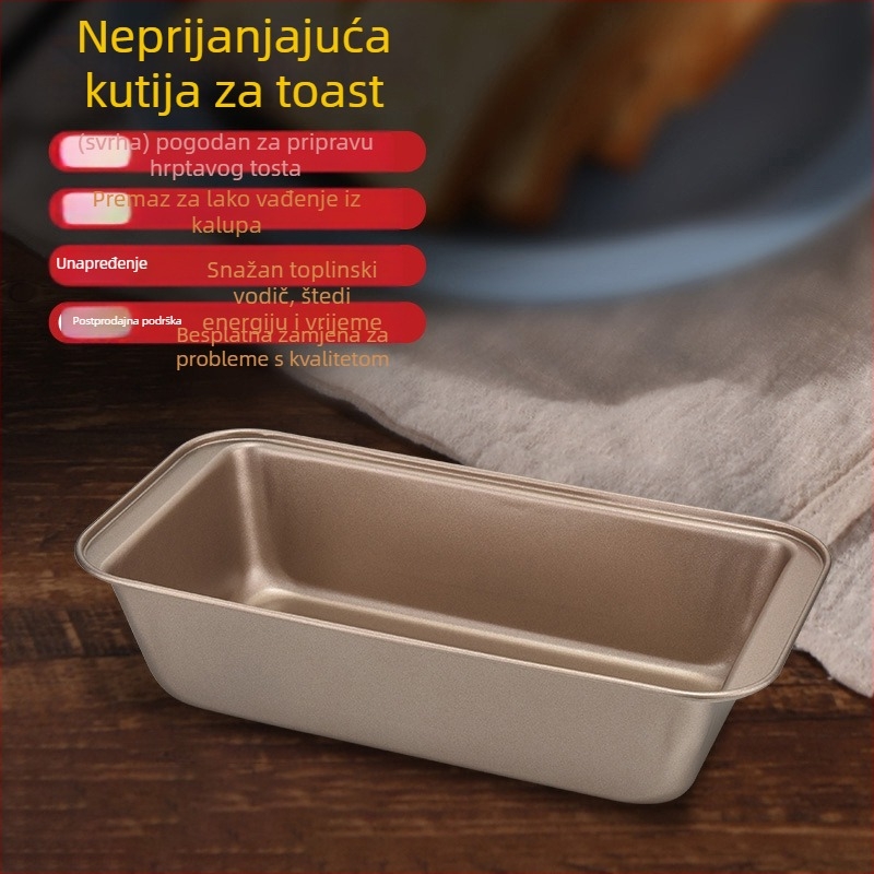 Pravokutna nepremaziva kalupa za kruh s poklopcem