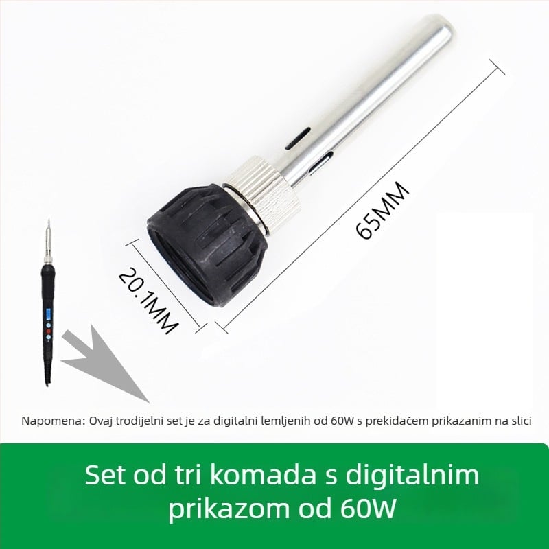 Timostention držač za lemljenje s trodijelnim kućištem od nehrđajućeg čelika, podesiva temperatura, visoka termička otpornost, Bakelitna prevlaka