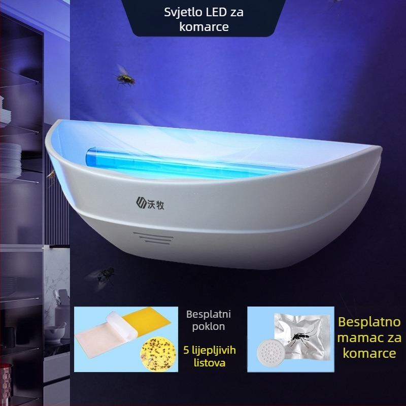 Ljepljiva lampa za komarce – LED svjetlo, hvatanje svjetlosnim valovima, ne rotira, model WM600-GB01L, pogodno za 61㎡+