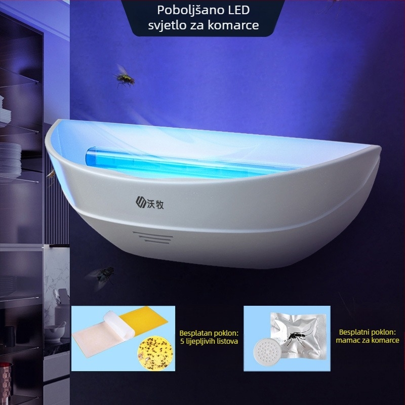 Ljepljiva lampa za komarce – LED svjetlo, hvatanje svjetlosnim valovima, ne rotira, model WM600-GB01L, pogodno za 61㎡+