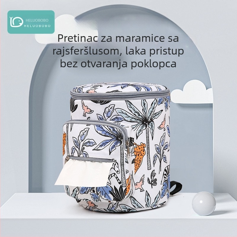 Torba za vješanje kolica velike kapacitete, vodootporan Oxford materijal, uzorak životinja, kompatibilna s kolima, višefunkcionalni organizator