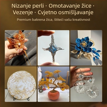Bakarni žični bakar za DIY dodatke Hanfu u antičkom stilu, proces izvlačenja žice, uzorak Osam Oči, podrijetlo Yiwu