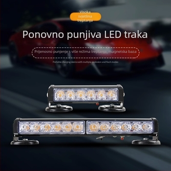 Punjava LED bar svjetiljka za strop s magnetskim držačem za vozila, 12-24V upozoravajuće svjetlo