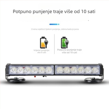 Punjava LED bar svjetiljka za strop s magnetskim držačem za vozila, 12-24V upozoravajuće svjetlo