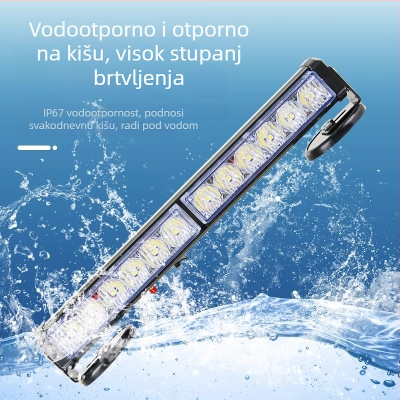 Punjava LED bar svjetiljka za strop s magnetskim držačem za vozila, 12-24V upozoravajuće svjetlo