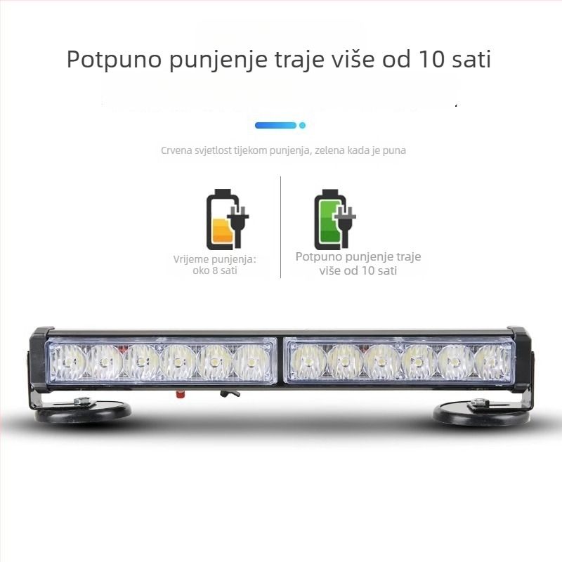 Punjava LED bar svjetiljka za strop s magnetskim držačem za vozila, 12-24V upozoravajuće svjetlo