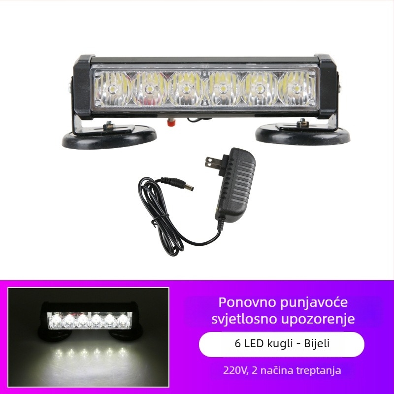 Punjava LED bar svjetiljka za strop s magnetskim držačem za vozila, 12-24V upozoravajuće svjetlo