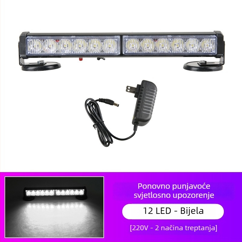 Punjava LED bar svjetiljka za strop s magnetskim držačem za vozila, 12-24V upozoravajuće svjetlo