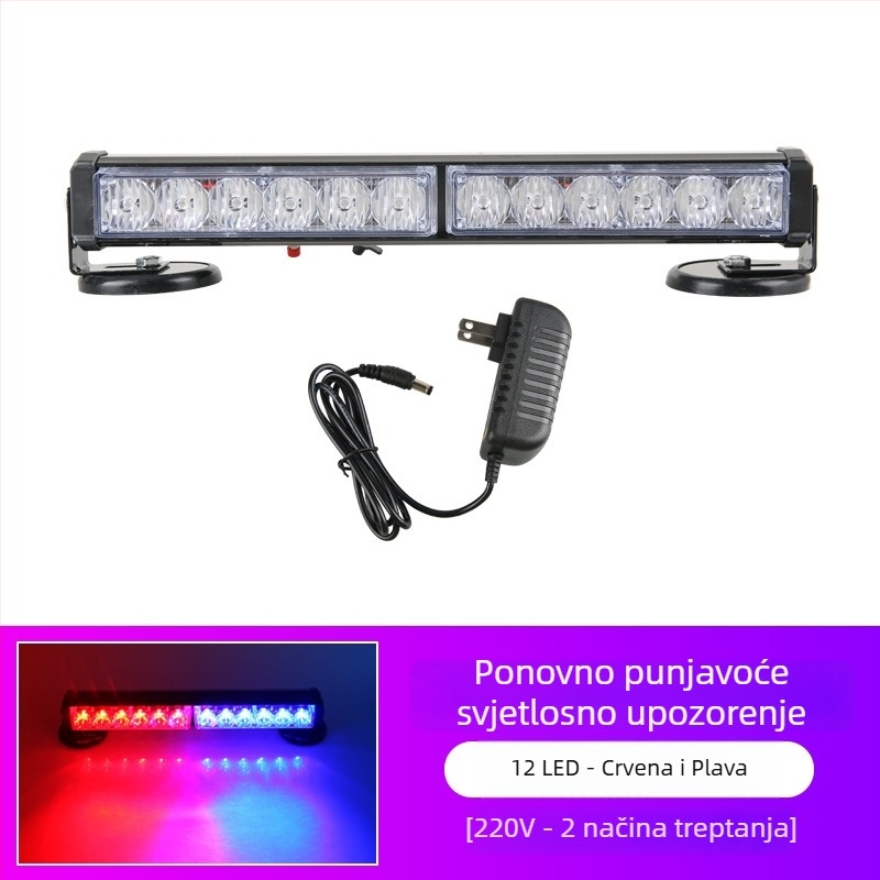 Punjava LED bar svjetiljka za strop s magnetskim držačem za vozila, 12-24V upozoravajuće svjetlo