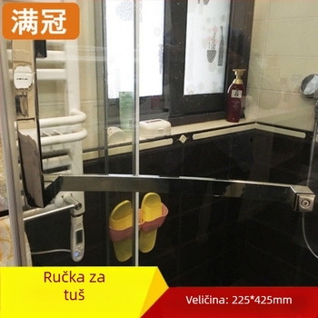 Klika za tuš vrata - nehrđajući čelik, u obliku L i u obliku sedmerokuta, za staklena vrata, klasa 304