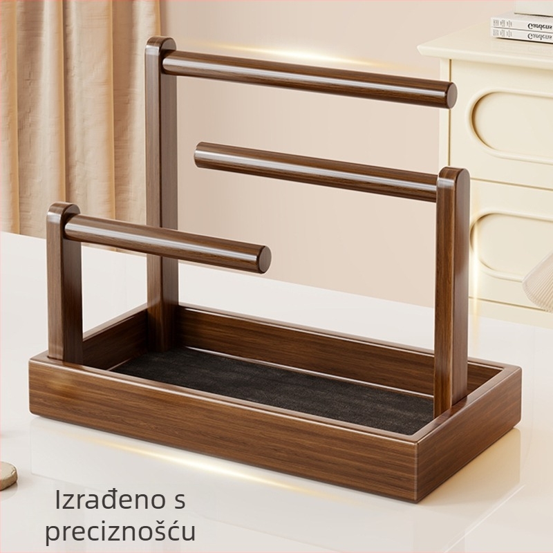 Stolni stalak za nakit od borovine, 3-slojni, višefunkcionalan, moderni minimalistički stil