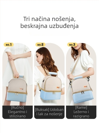Torba za čuvanje dojke s hlađenjem za posao, prijenosna izolirana torba za dojilje, višenamjenska torba za majku i dijete, lagana torba preko ramena, vanjska tkanina: Oxford, podstava: poliester, zima 2024