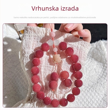 Privjesak za telefon od Bodhi korijena, graviran Crystal Joy; motivi insekata (leptir, muha); proljeće 2024 izdanje