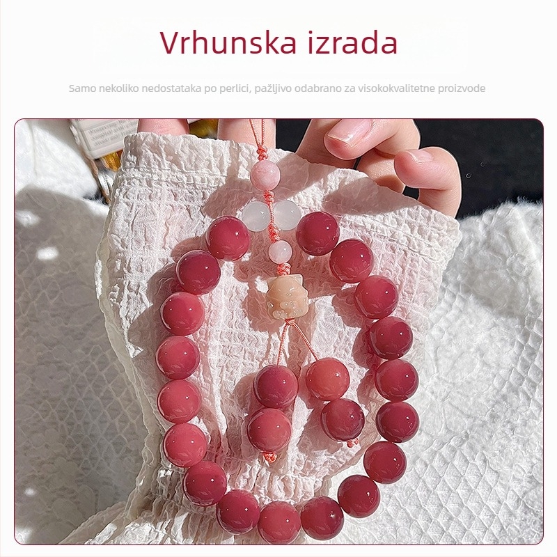 Privjesak za telefon od Bodhi korijena, graviran Crystal Joy; motivi insekata (leptir, muha); proljeće 2024 izdanje
