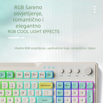 HP K360 žična membranska tipkovnica – 99 tipki, RGB pozadinsko osvjetljenje, kabel 1,5 m