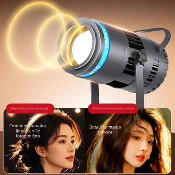 LED rasvjeta za dopunu za live streaming, 40W, 220V, tri temperature boje, uspravni nosač