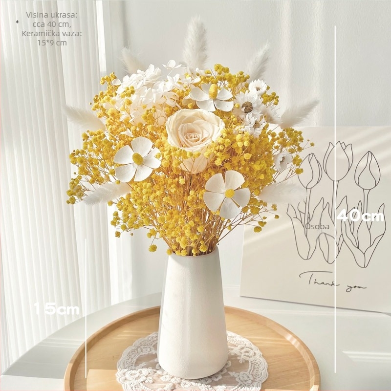 Buketu suhih grančica cvijeća, obojano za kućnu dekoraciju