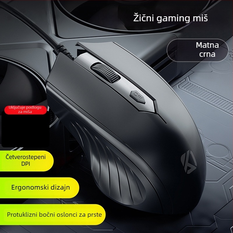 Žični USB optička miša, 4 tipke, za notebook i stolno računalo