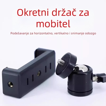 Friendly Držač za telefon za prijenos uživo, stativ s rotirajućim klipom i gimballom, 360° snimanje iznad, plastični podni stalak
