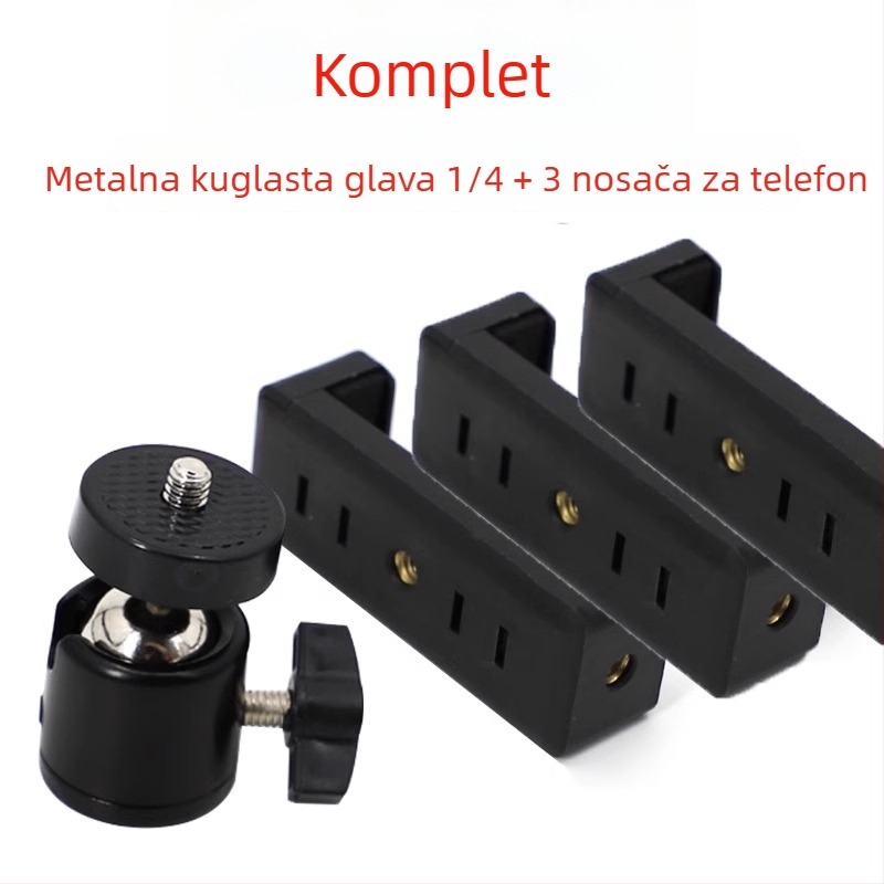 Friendly Držač za telefon za prijenos uživo, stativ s rotirajućim klipom i gimballom, 360° snimanje iznad, plastični podni stalak