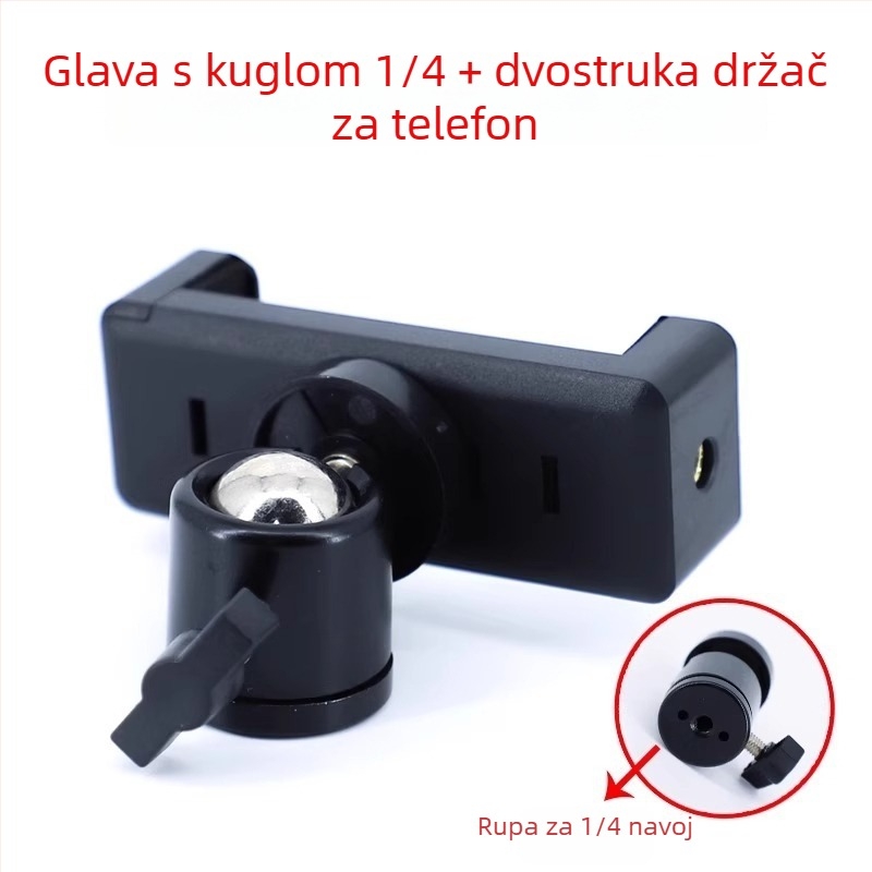 Friendly Držač za telefon za prijenos uživo, stativ s rotirajućim klipom i gimballom, 360° snimanje iznad, plastični podni stalak