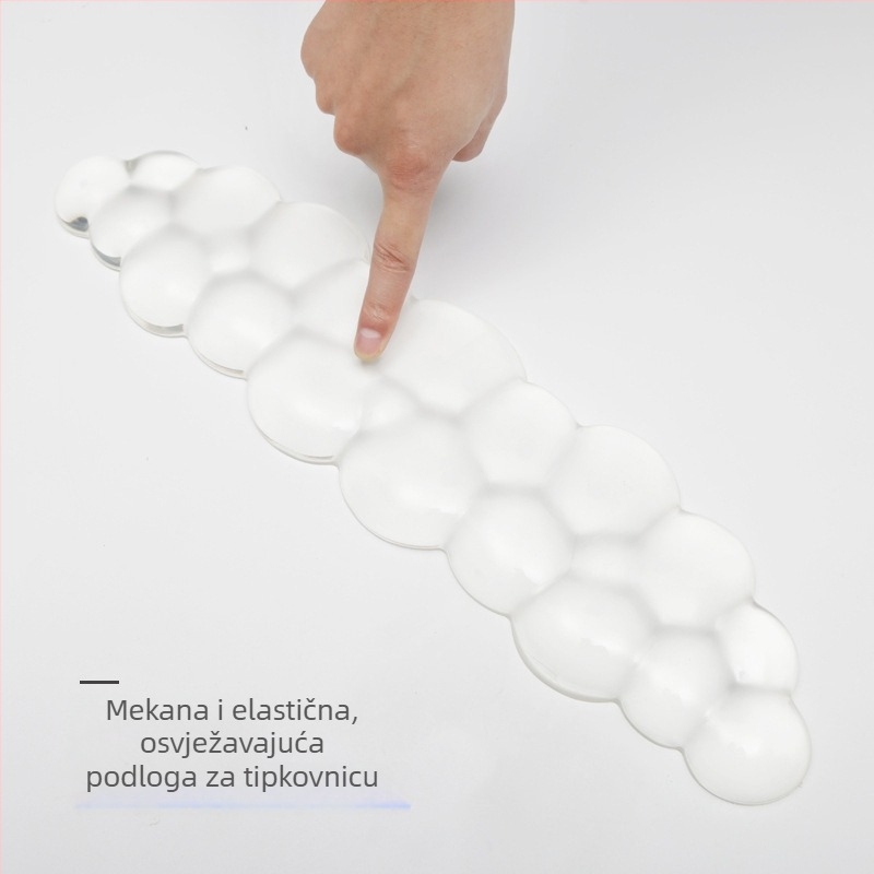 Podloga za zglob tipkovnice – prozirna silikonasta podloga u obliku oblaka, vodootporna, mekana, jednostrana, moguć tisak logotipa