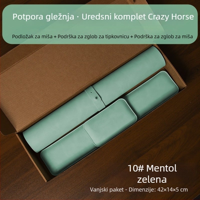 Trostruki set podložnica za miš s podrškom za zglob i podrškom za tipkovnicu – jednostrana, Cortex materijal, oblik stolne podloge