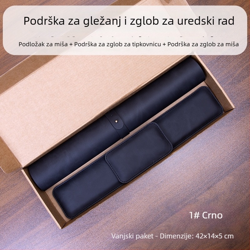 Trostruki set podložnica za miš s podrškom za zglob i podrškom za tipkovnicu – jednostrana, Cortex materijal, oblik stolne podloge