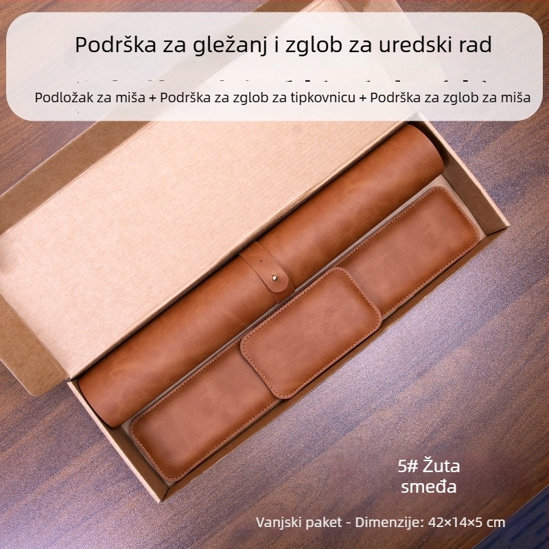 Trostruki set podložnica za miš s podrškom za zglob i podrškom za tipkovnicu – jednostrana, Cortex materijal, oblik stolne podloge