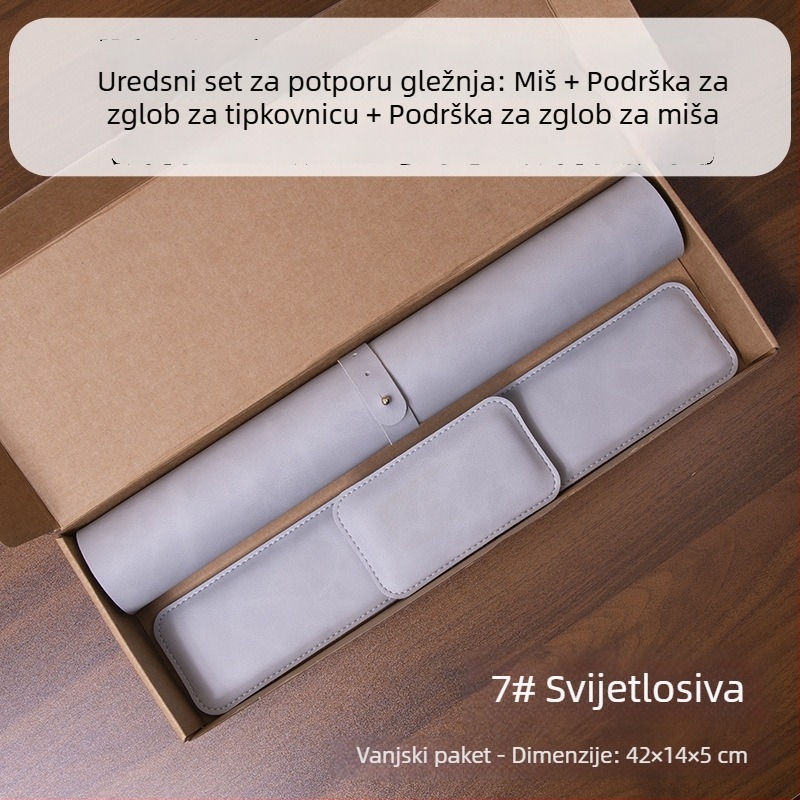 Trostruki set podložnica za miš s podrškom za zglob i podrškom za tipkovnicu – jednostrana, Cortex materijal, oblik stolne podloge