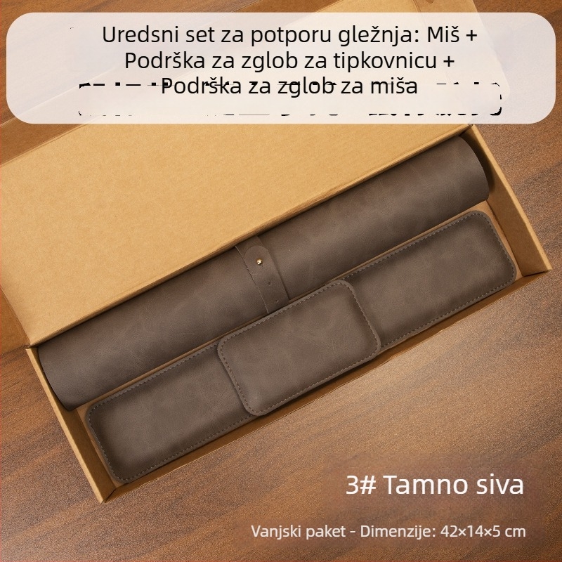 Trostruki set podložnica za miš s podrškom za zglob i podrškom za tipkovnicu – jednostrana, Cortex materijal, oblik stolne podloge
