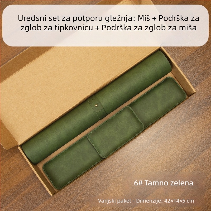 Trostruki set podložnica za miš s podrškom za zglob i podrškom za tipkovnicu – jednostrana, Cortex materijal, oblik stolne podloge